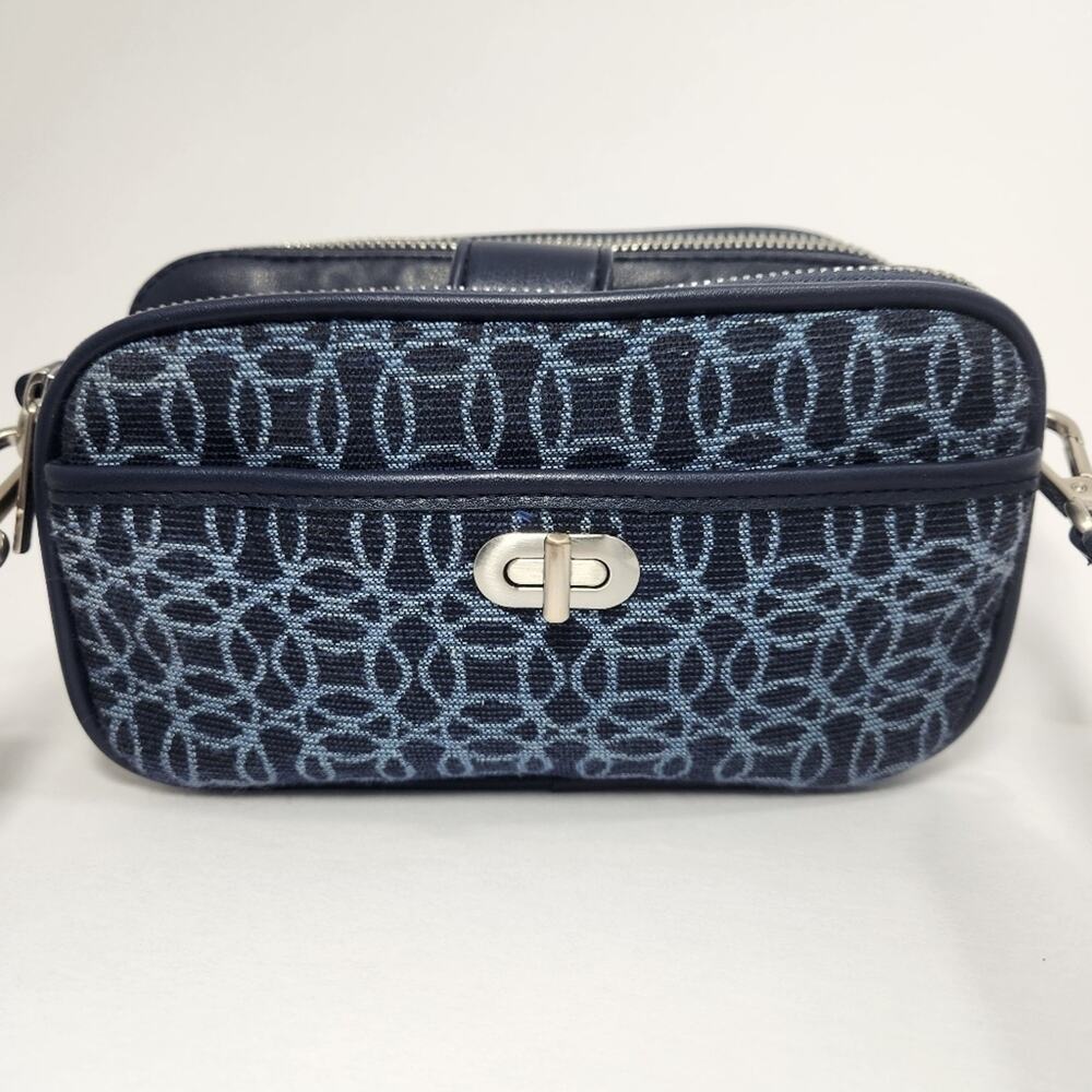 Time and Tru Women's Annamarie Woven Crossbody Handbag color Blue